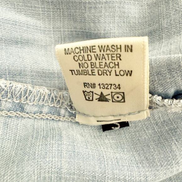 BELLA DAHL | Blue Jean Soft Denim Button Front Shirt Casual Top Ombré | Small - Picture 8 of 8